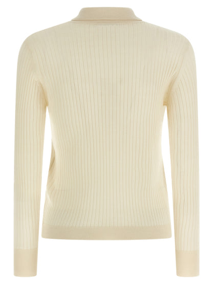 Polo Shirt by Max Mara for women in cashmere silk white & patterned features a eye catching silhouette, showcasing a refined and for a eye catching finish.