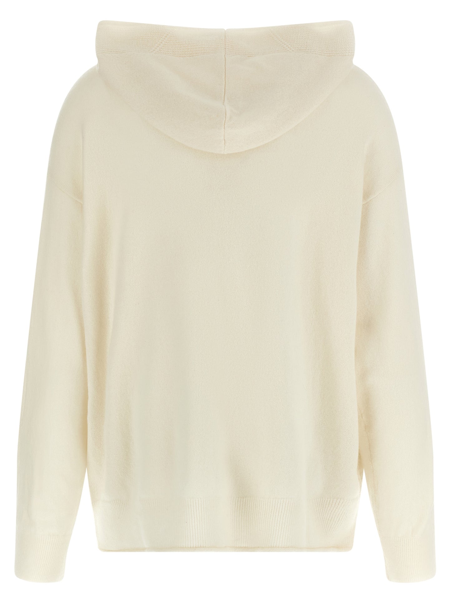 Hooded Cardigan by Max Mara for women in cashmere white presents a textural silhouette, artfully finished with a textural wrap hooded neckline and for a sophisticated, textural look.