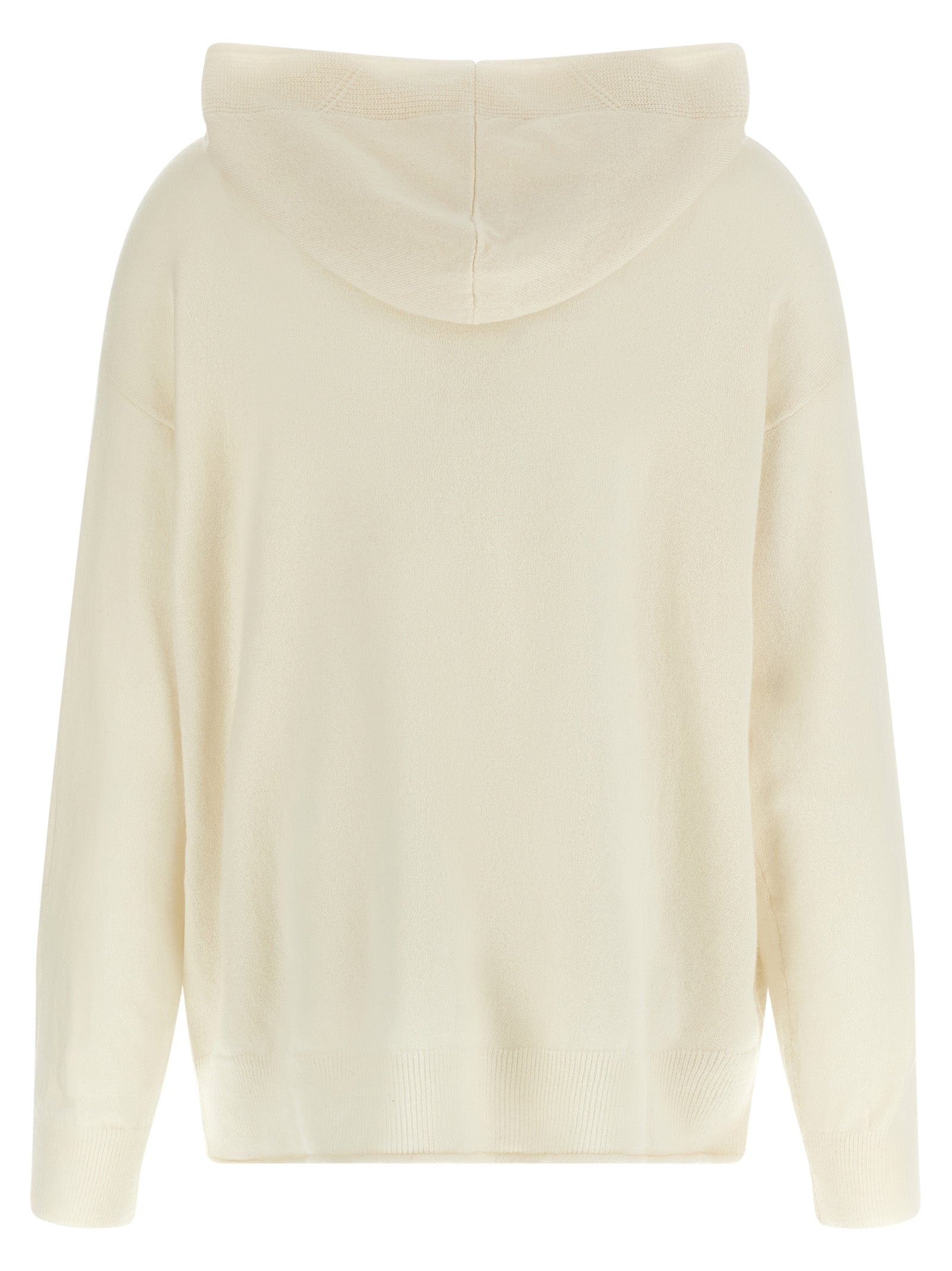 Hooded Cardigan by Max Mara for women in cashmere white presents a textural silhouette, artfully finished with a textural wrap hooded neckline and for a sophisticated, textural look.