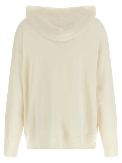 Hooded Cardigan by Max Mara for women in cashmere white presents a textural silhouette, artfully finished with a textural wrap hooded neckline and for a sophisticated, textural look.