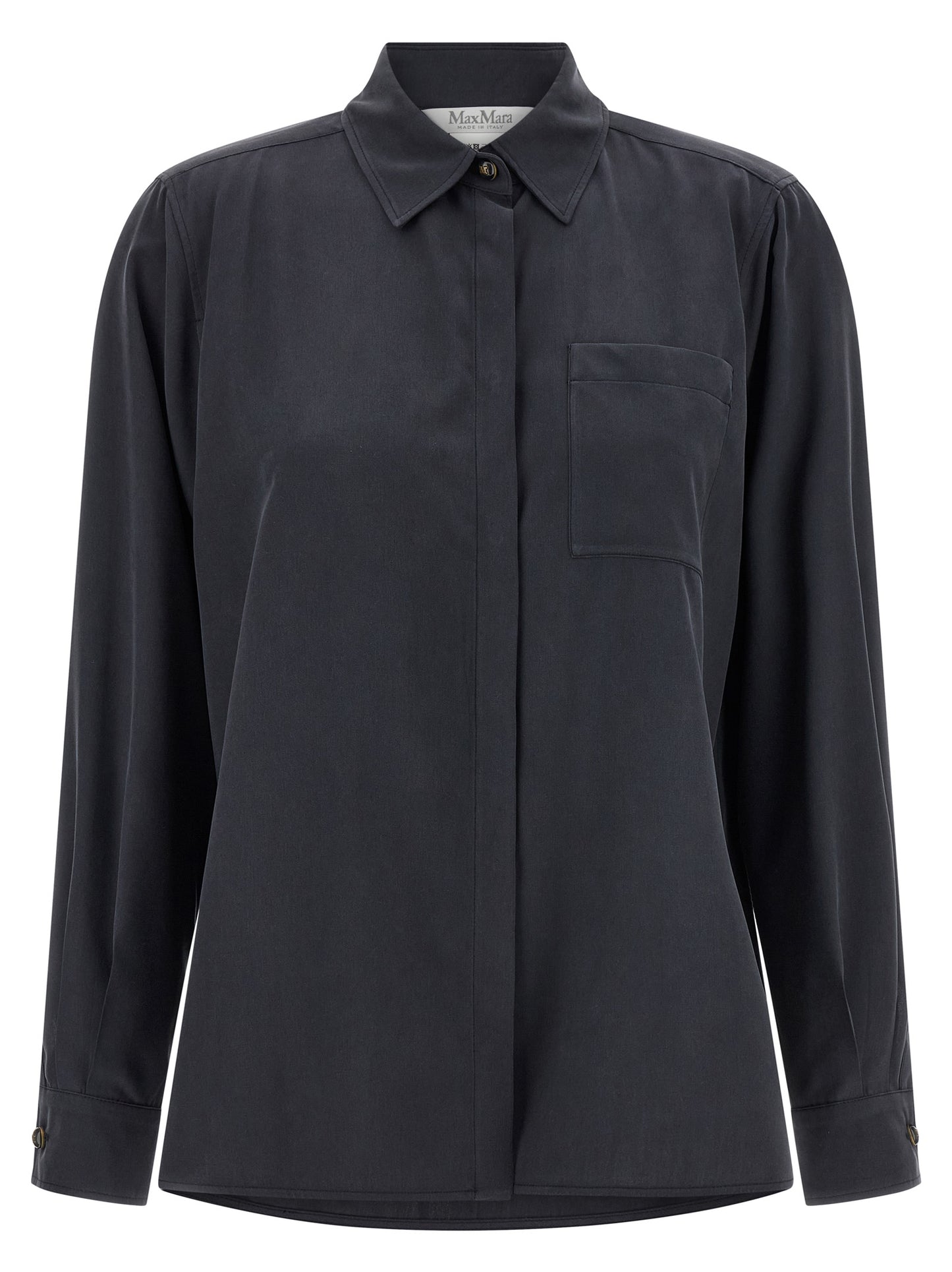 Blouse by Max Mara for women in silk gray showcases a sublime silhouette, artfully detailed with a sublime and long-sleeve for a sophisticated, sublime finish.