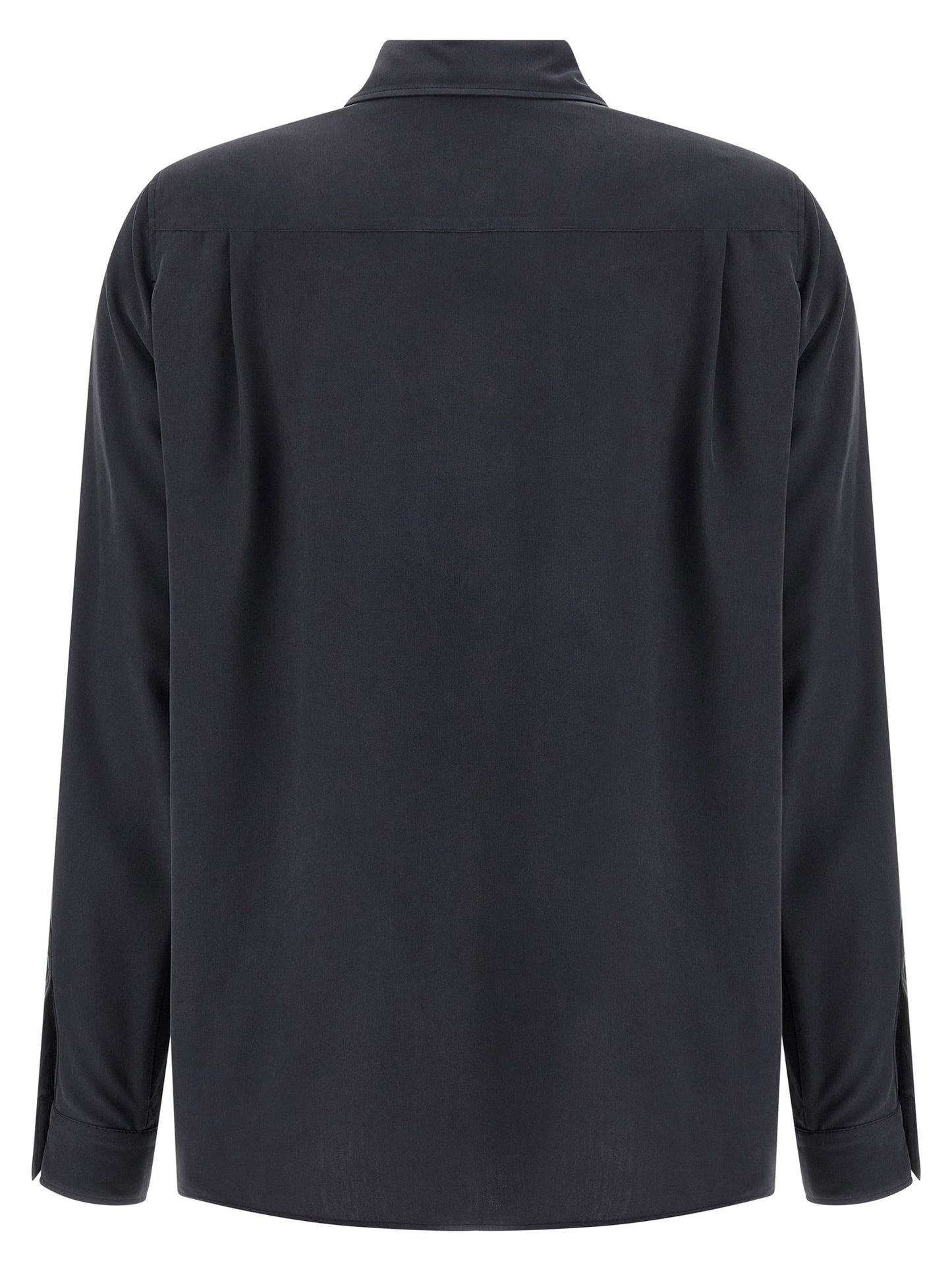 Blouse by Max Mara for women in silk gray features an architectural silhouette with a refined and elegant for a architectural look.