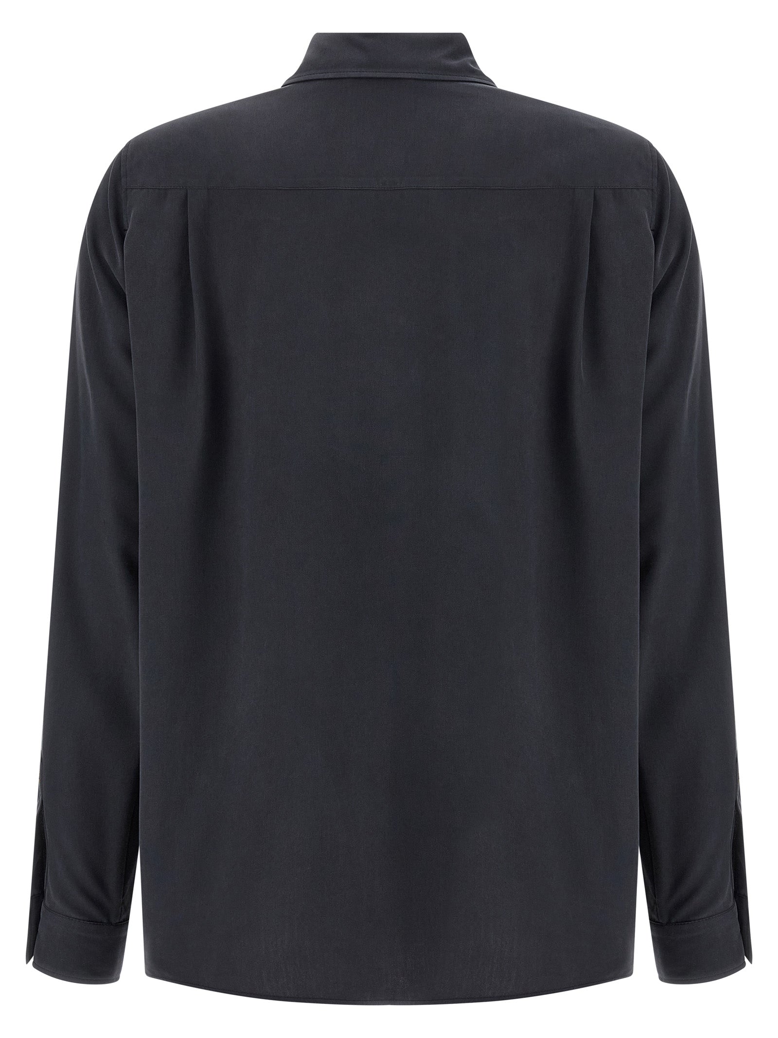 Blouse by Max Mara for women in silk gray features an architectural silhouette with a refined and elegant for a architectural look.