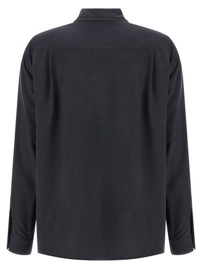 Blouse by Max Mara for women in silk gray features an architectural silhouette with a refined and elegant for a architectural look.
