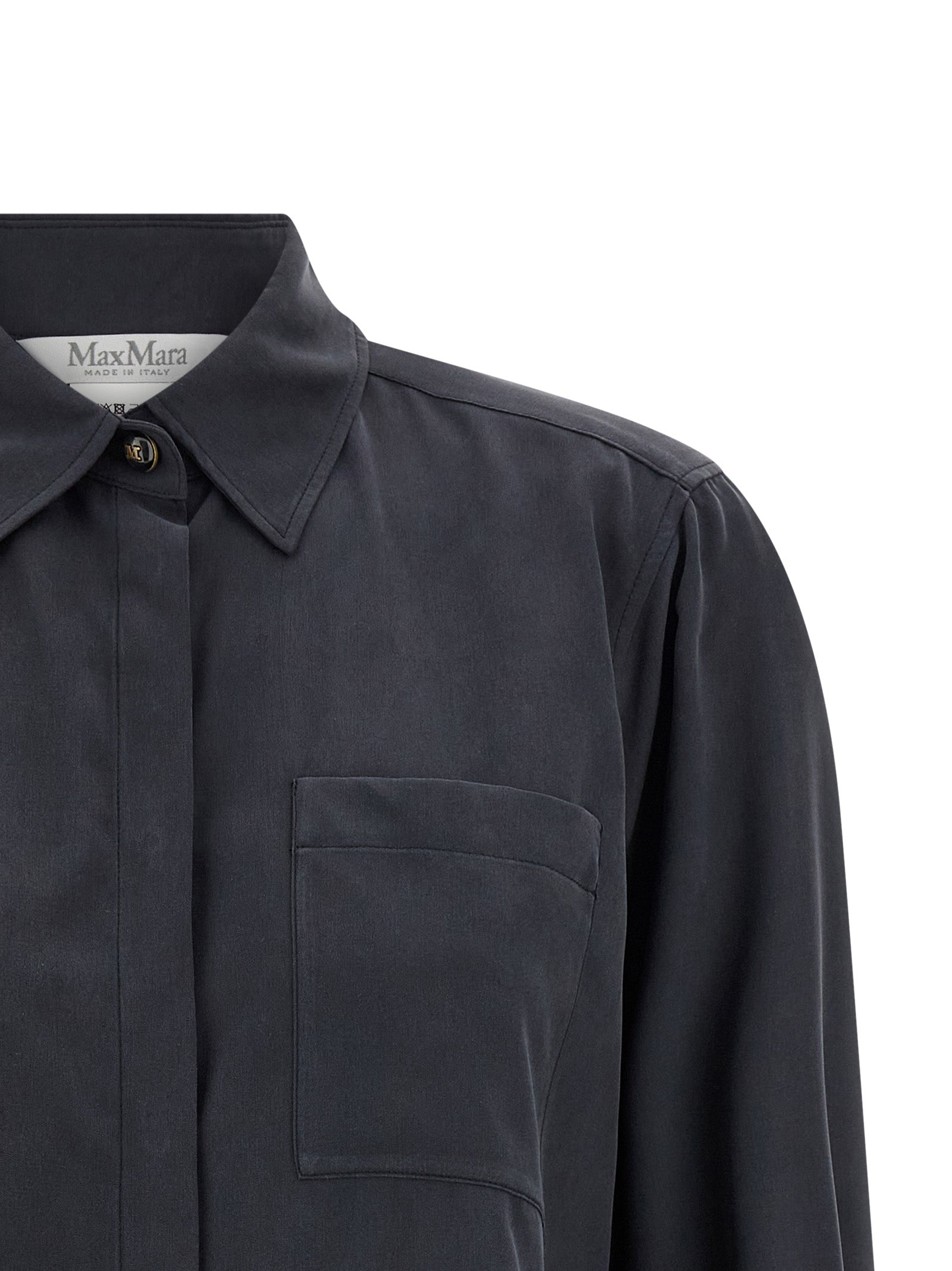 Blouse by Max Mara for women in silk gray, featuring a nuanced and nuanced for a sophisticated finish.