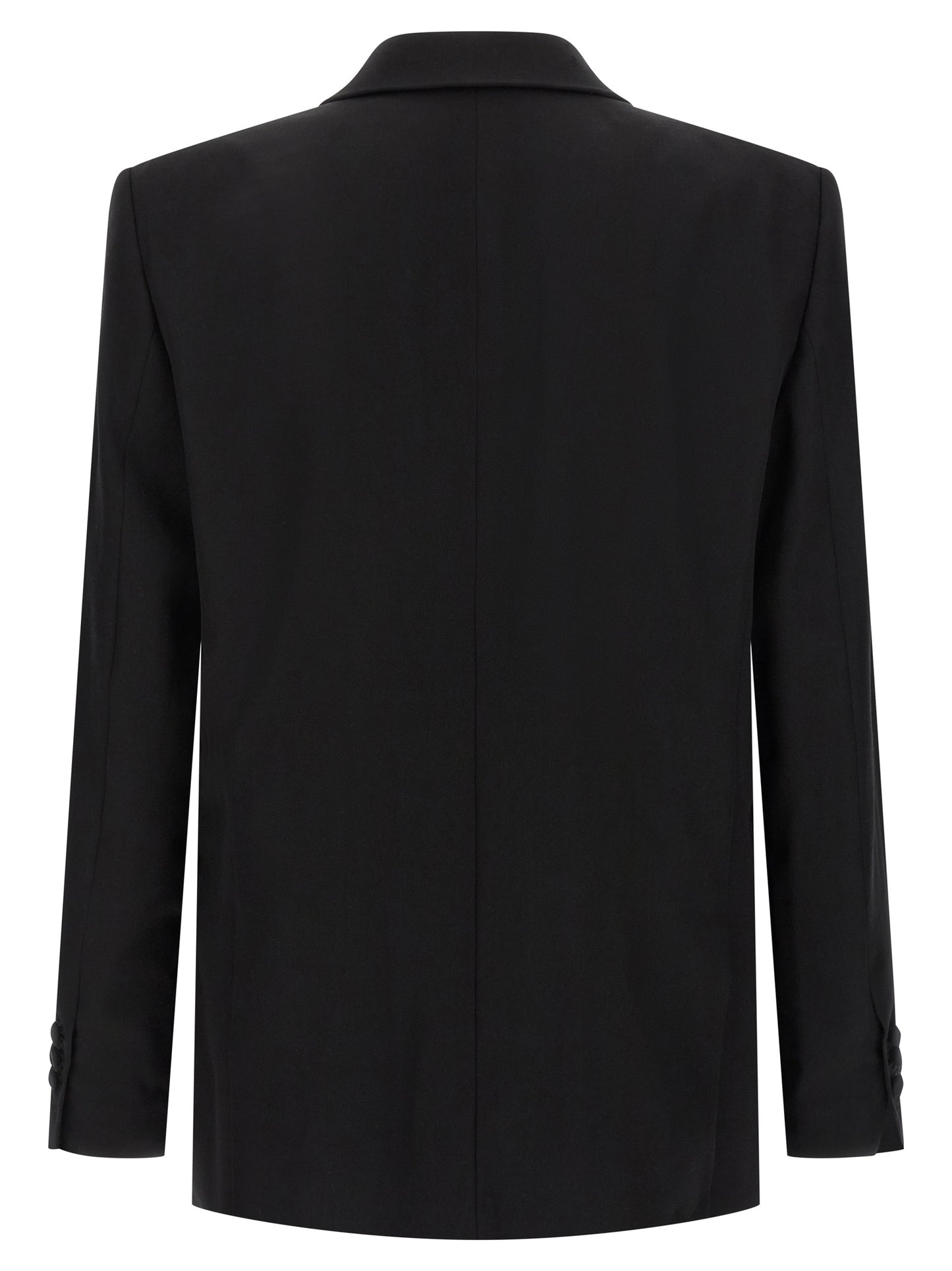 This Blazer by Balmain for men in virgin wool & crystal black presents a tailored silhouette, meticulously tailored with a tailored and distinctive for a tailored finish.