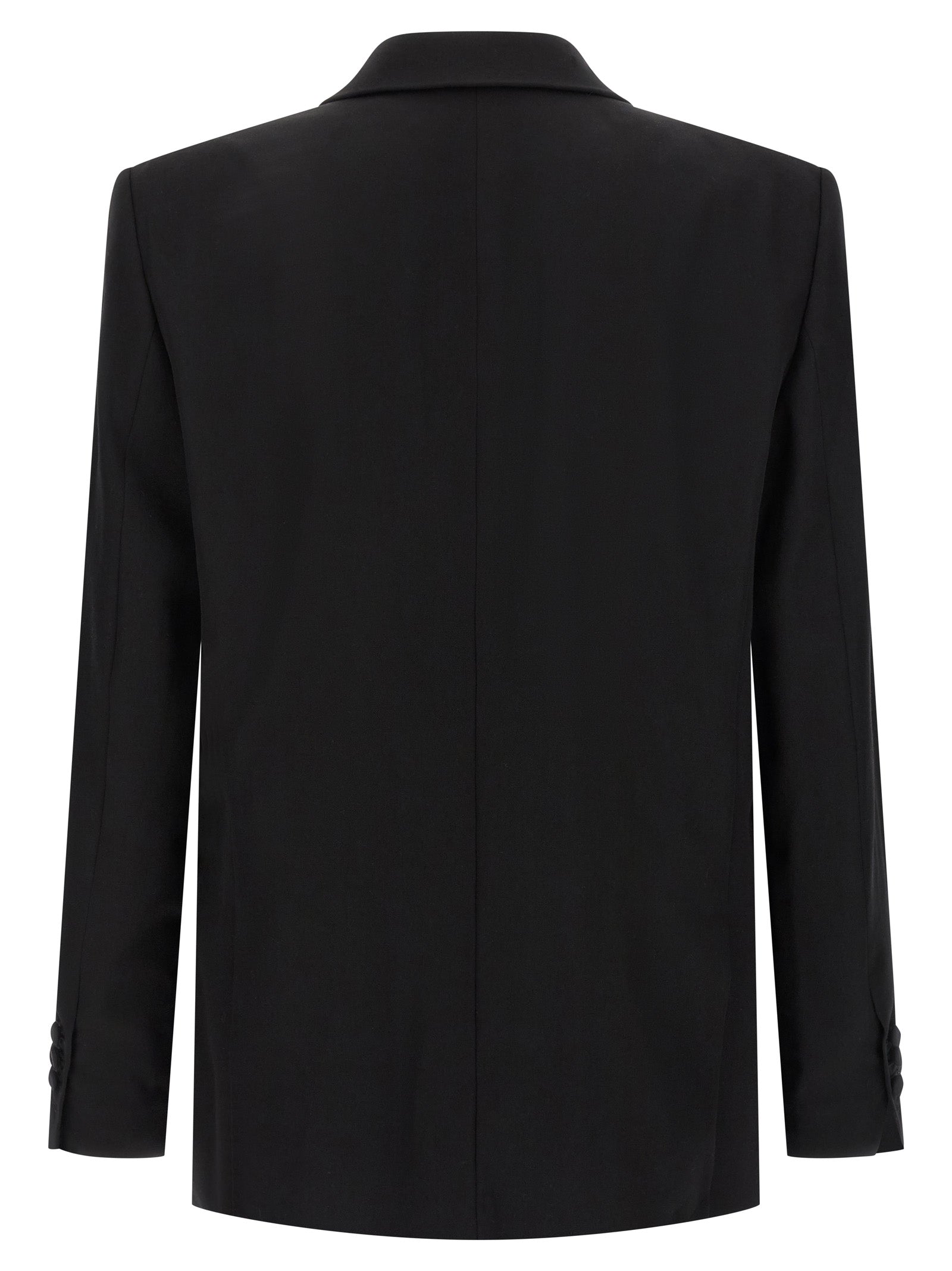 This Blazer by Balmain for men in virgin wool & crystal black presents a tailored silhouette, meticulously tailored with a tailored and distinctive for a tailored finish.