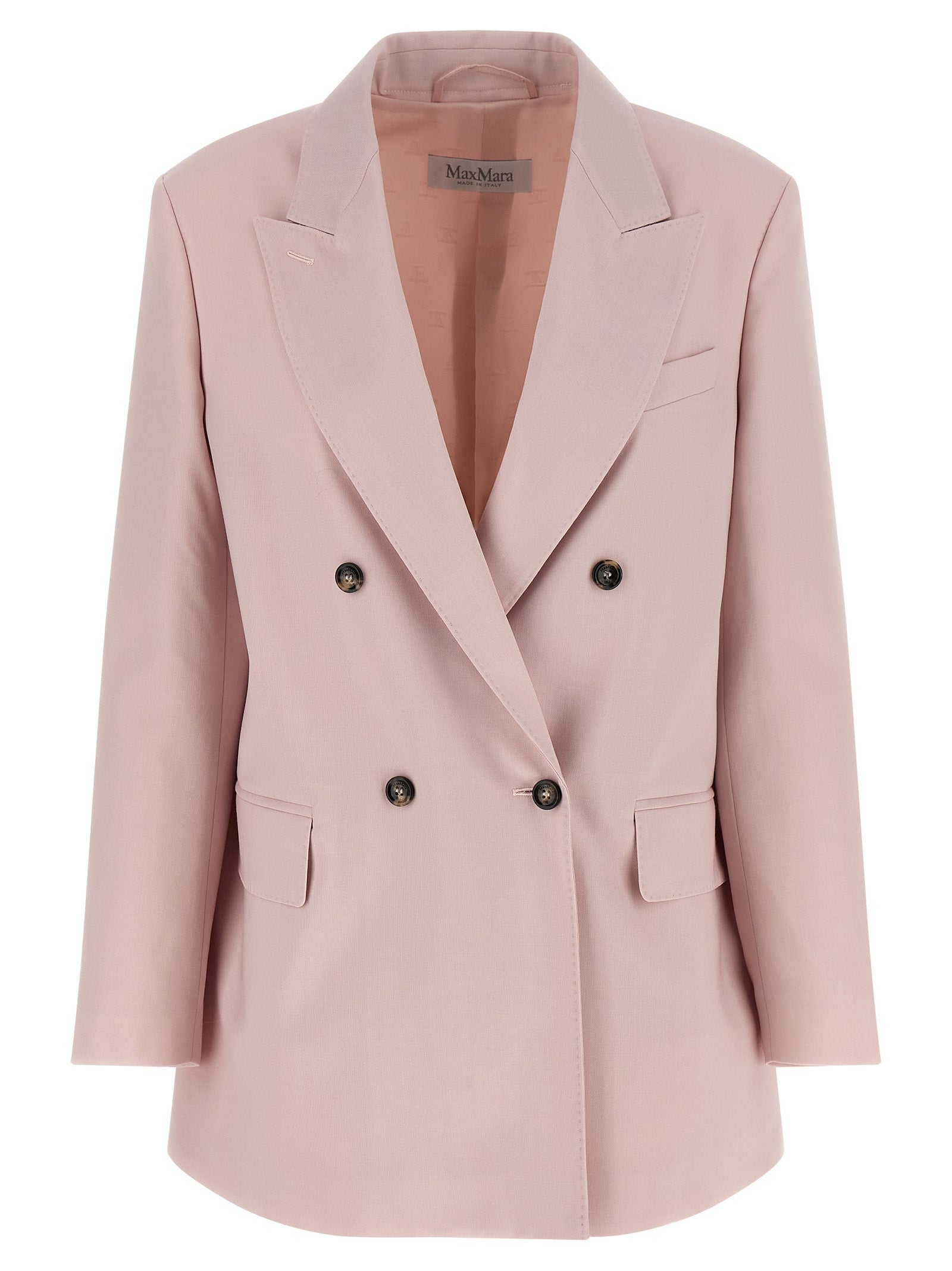 Blazer by Max Mara for women in silk mohair virgin wool multicolor & pink showcases a discerning silhouette, elegantly detailed with a sophisticated and premium for a truly discerning finish.