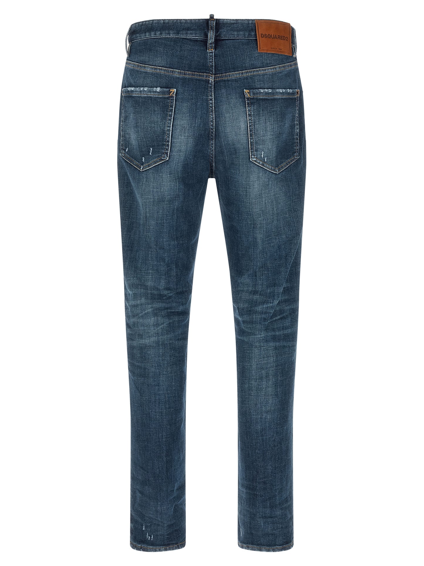 Dsquared² Men's Straight Leg Stretch Polyester Denim Cotton Jeans - Blue