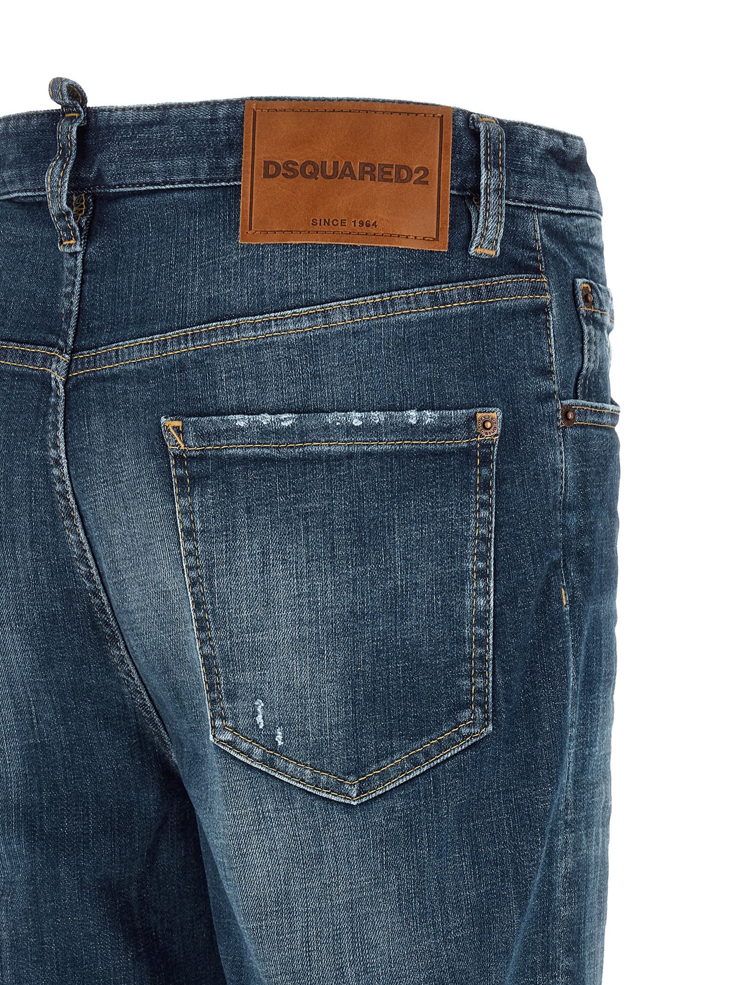 Dsquared² Men's Straight Leg Stretch Polyester Denim Cotton Jeans - Blue