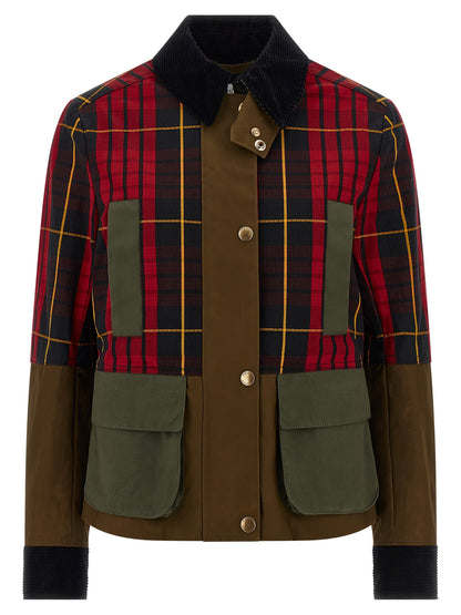 Overcoat by Alexander McQueen for women in viscose cotton corduroy multicolor, tartan & patchwork features a cosy chic silhouette, artfully detailed with a sophisticated shirt-collar neckline and premium pockets for a cosy chic finish.