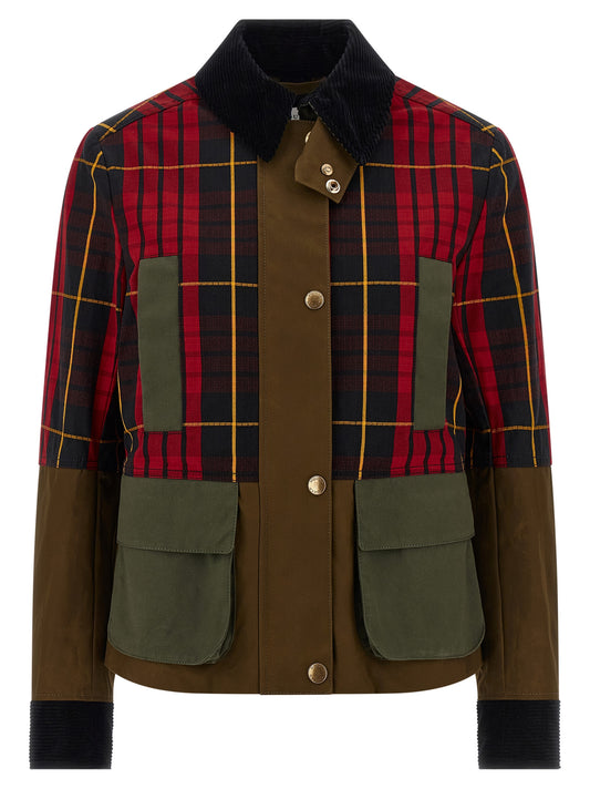 Overcoat by Alexander McQueen for women in viscose cotton corduroy multicolor, tartan & patchwork features a cosy chic silhouette, artfully detailed with a sophisticated shirt-collar neckline and premium pockets for a cosy chic finish.