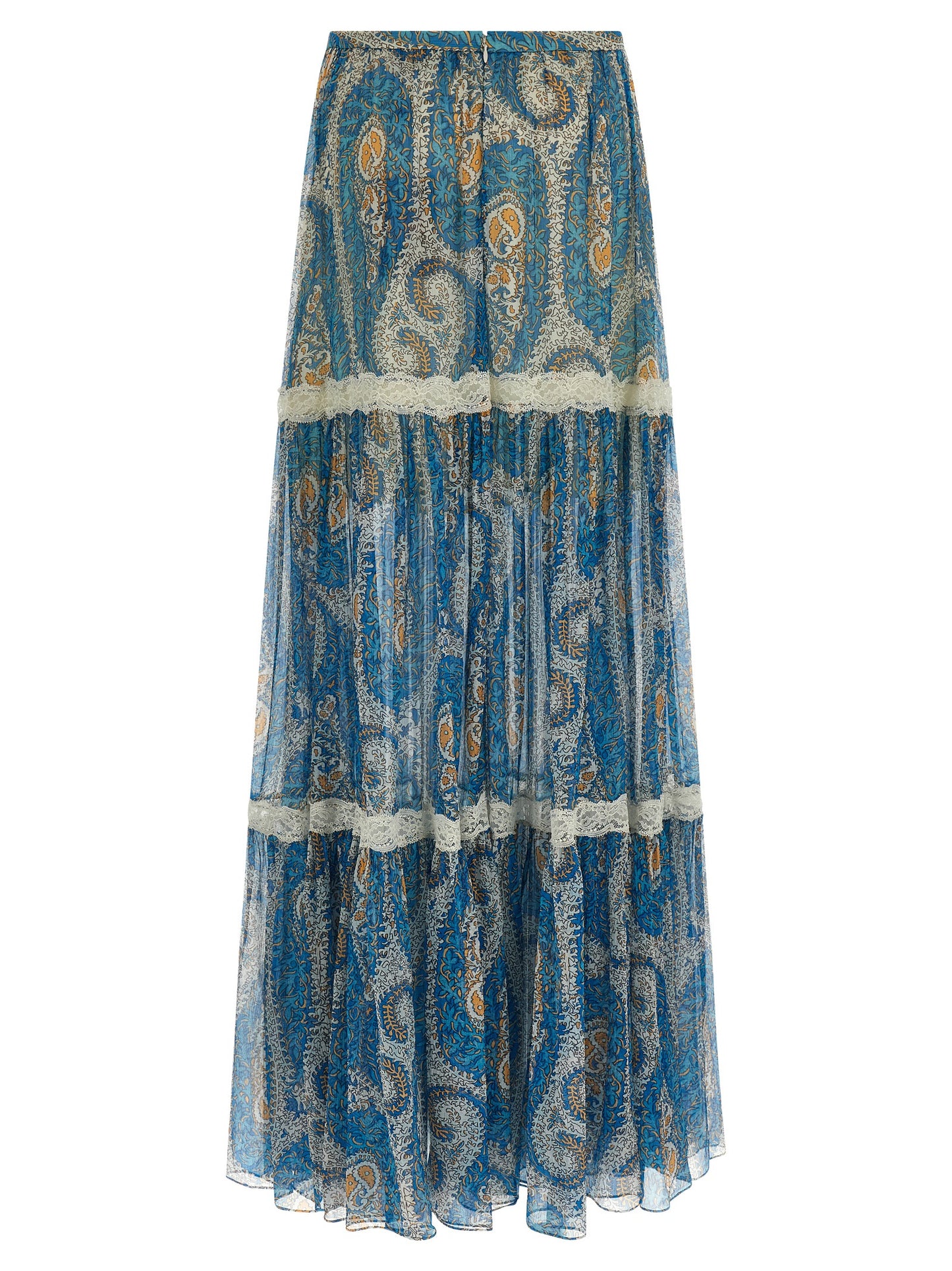 Skirt by Etro for women in silk light-blue features a captivating silhouette, showcasing the captivating Women's Silk Mini Skirt design with a sophisticated mini for a captivating look.