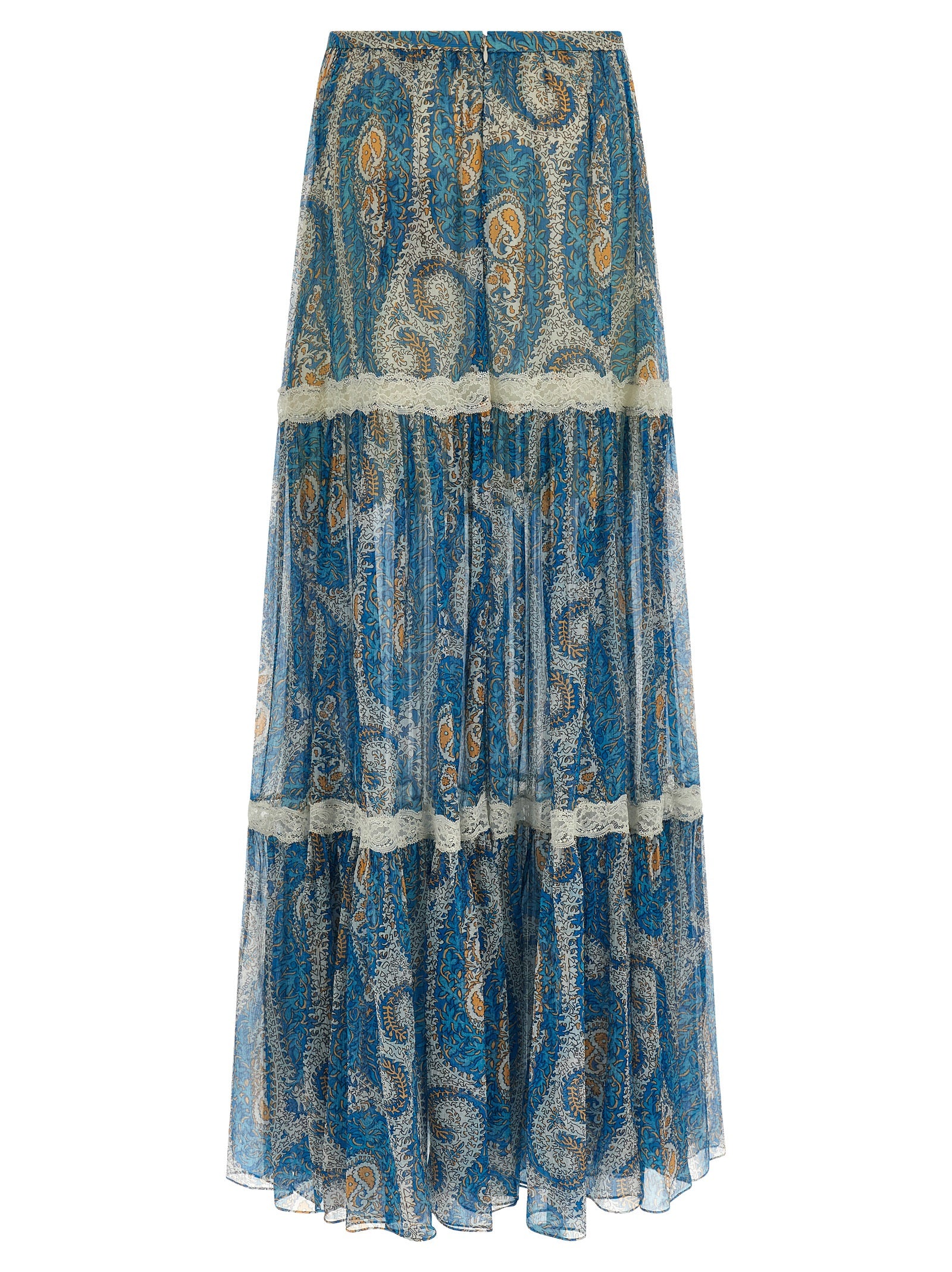 Skirt by Etro for women in silk light-blue features a captivating silhouette, showcasing the captivating Women's Silk Mini Skirt design with a sophisticated mini for a captivating look.