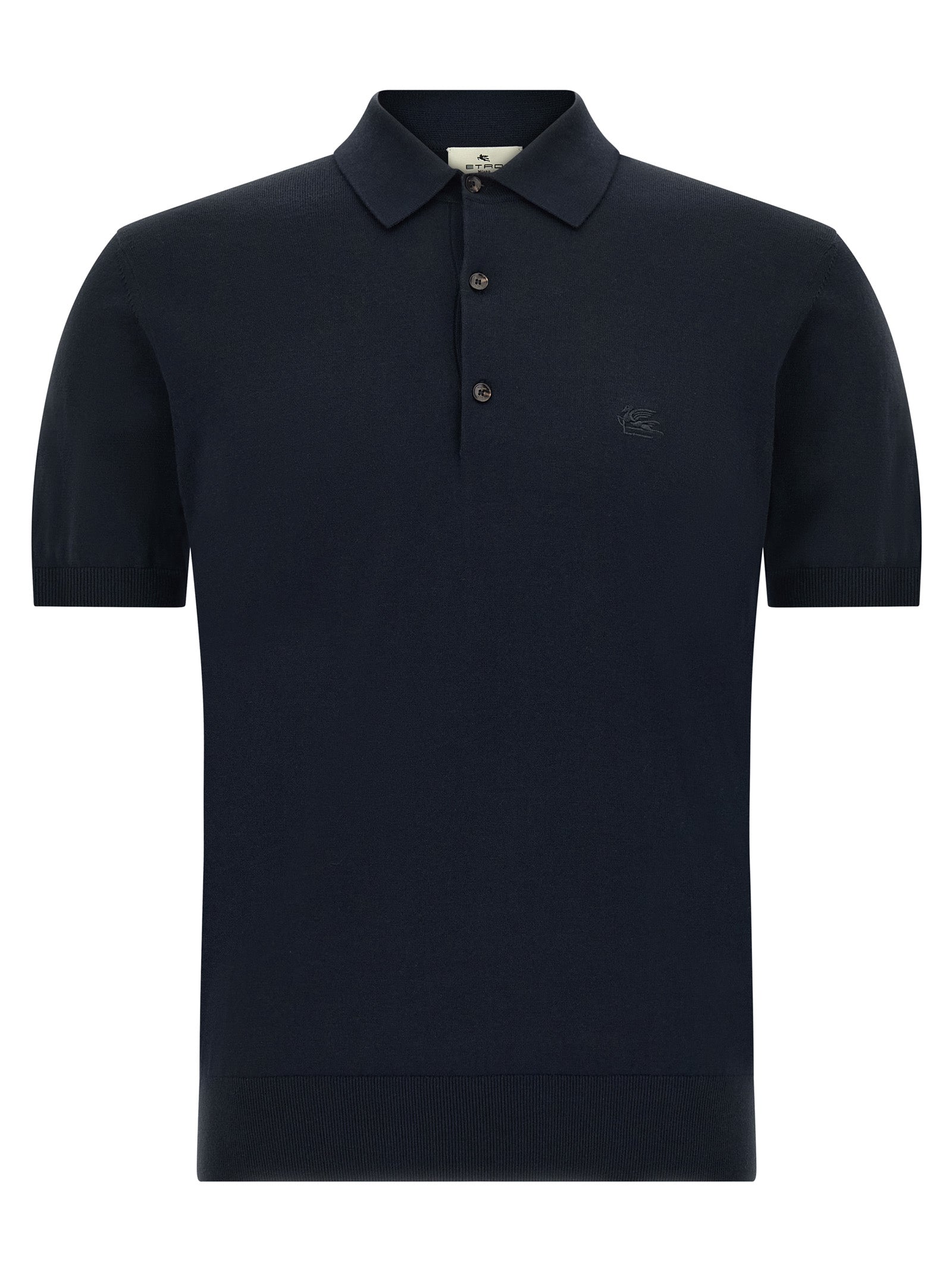 Polo Shirt by Etro for men in cotton blue features a eye catching silhouette, showcasing a refined and short-sleeve for a eye catching finish.
