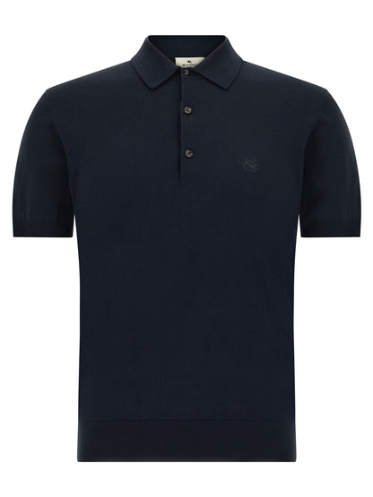 Polo Shirt by Etro for men in cotton blue features a eye catching silhouette, showcasing a refined and short-sleeve for a eye catching finish.