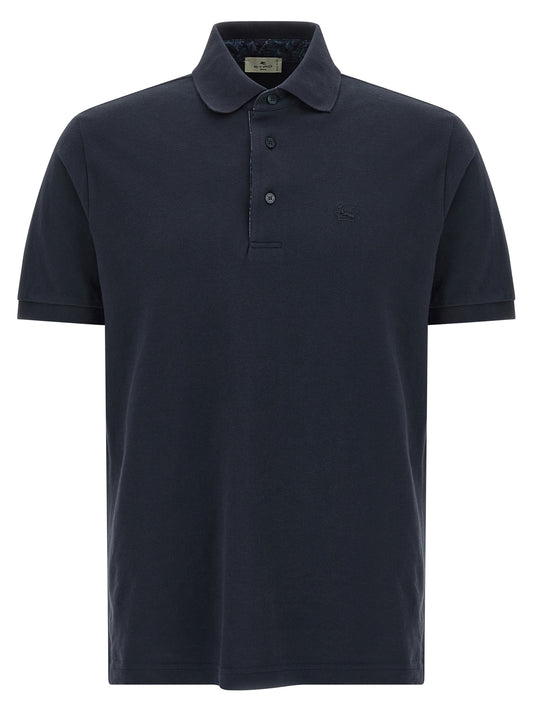 Polo Shirt by Etro for men in cotton blue, floral & print showcases a enviable silhouette, featuring a refined and for a enviable finish.