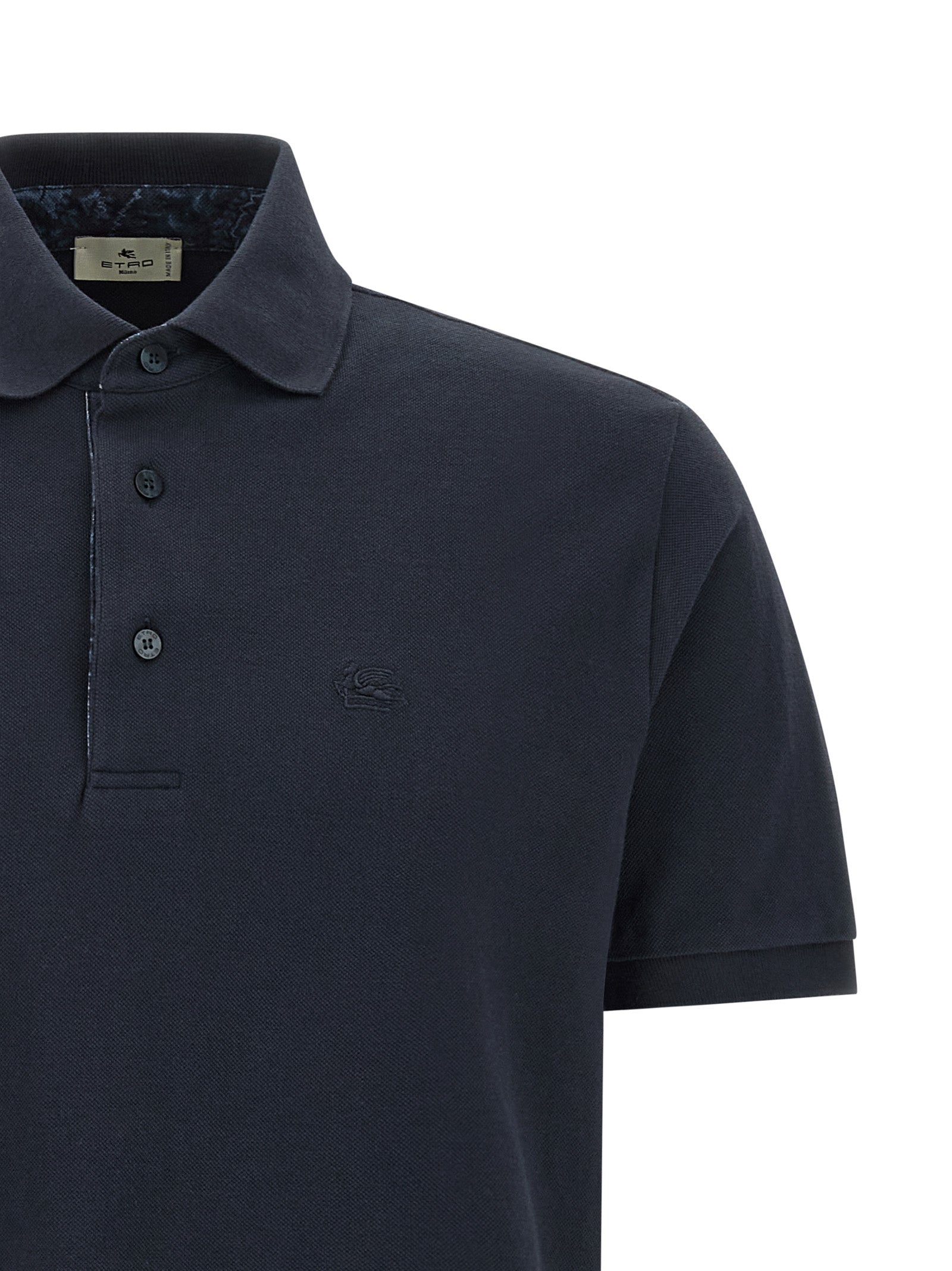 This Polo Shirt by Etro for men in cotton blue, floral & print presents a flawless silhouette, showcasing flawless detailing and a refined for a truly flawless aesthetic.