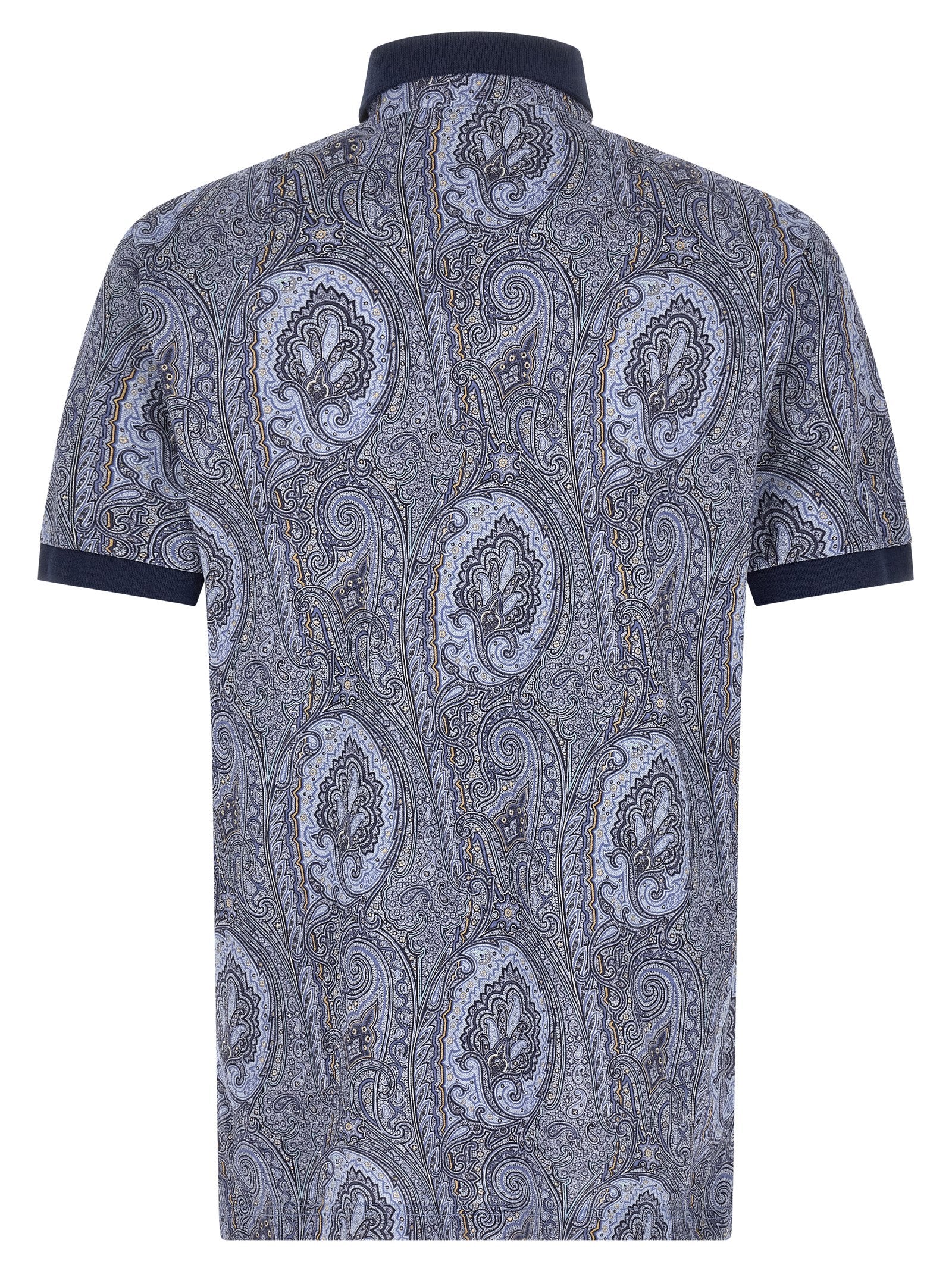 This Polo Shirt by Etro for men in cotton blue & paisley presents a flawless silhouette, showcasing flawless detailing and a refined for a truly flawless aesthetic.