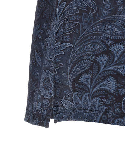 Polo Shirt by Etro for men in cotton blue, paisley, signature & print showcases a enviable silhouette, featuring a refined and for a enviable finish.