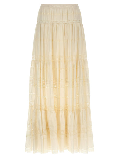 Skirt by Ermanno Scervino for women in cotton white features a sublime silhouette, showcasing the sublime design of the Women's Cotton Mini Skirt in a sophisticated mini.