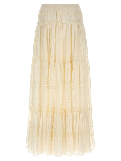 Skirt by Ermanno Scervino for women in cotton white features an relaxed-yet-refined silhouette that elegantly showcases the Women's Cotton Mini Skirt design and sophisticated mini.
