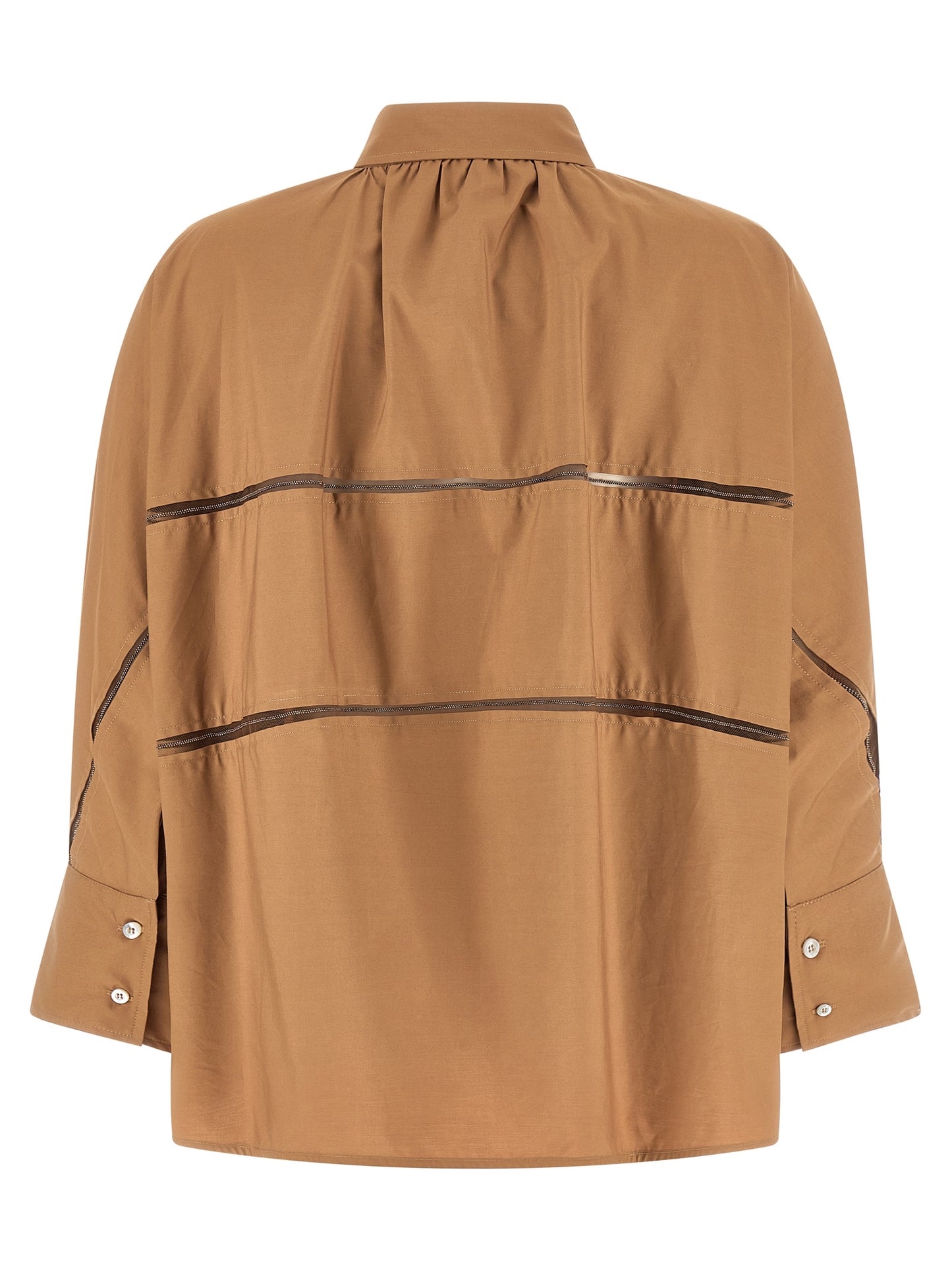 Blouse by Fabiana Filippi for women in cotton brown presents a discerning silhouette, showcasing a sophisticated and for a truly discerning finish.