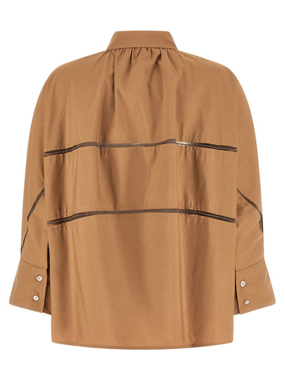 Blouse by Fabiana Filippi for women in cotton brown presents a discerning silhouette, showcasing a sophisticated and for a truly discerning finish.