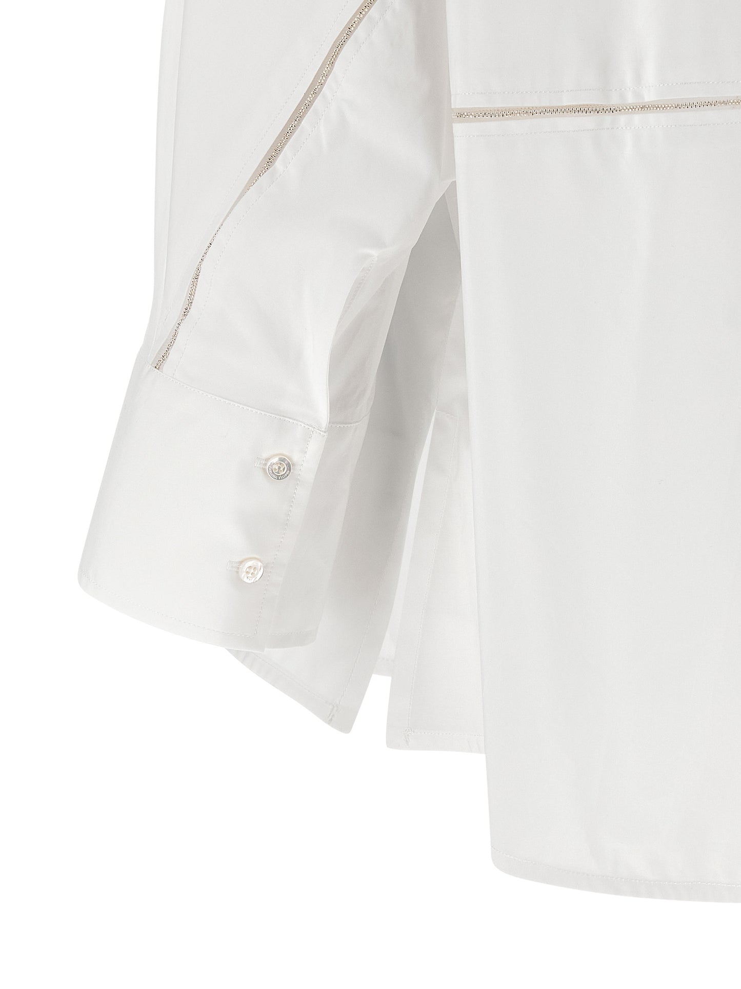 Blouse by Fabiana Filippi for women in cotton white showcases a sleek silhouette, elegantly detailed with a sleek and for a sleek finish.