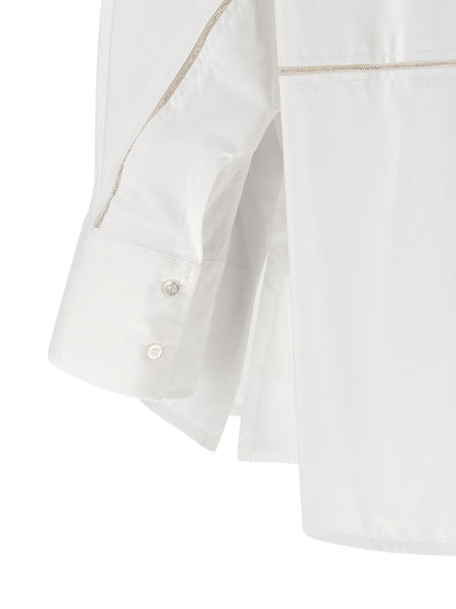 Blouse by Fabiana Filippi for women in cotton white showcases a sleek silhouette, elegantly detailed with a sleek and for a sleek finish.