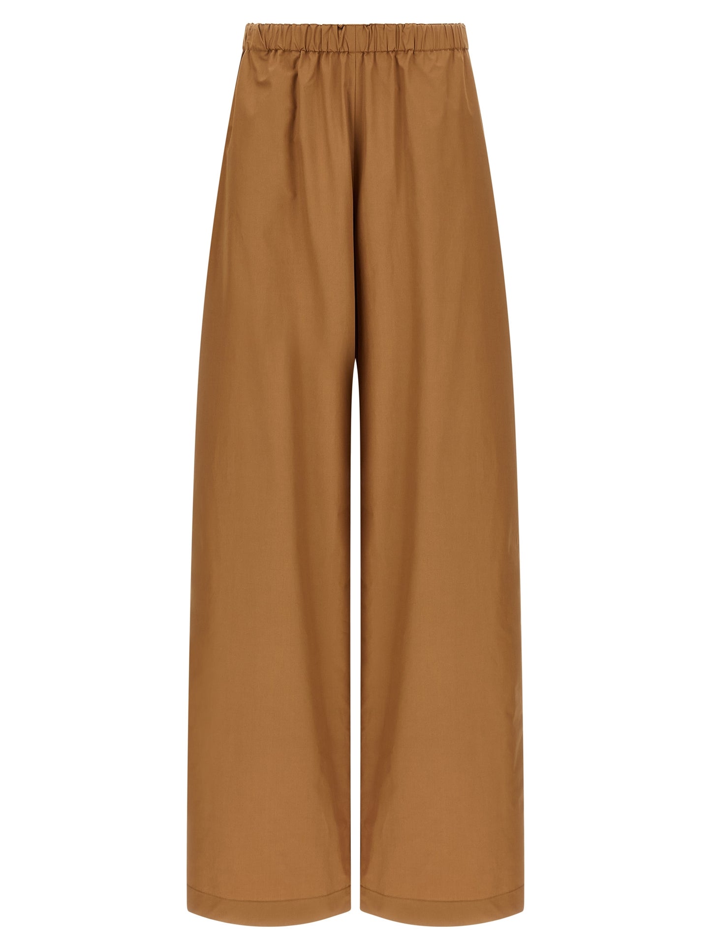 Casual Pants by Fabiana Filippi for women in cotton brown features an refined tailoring silhouette, showcasing a premium straight-leg & wide with a and long cut for a refined tailoring look.