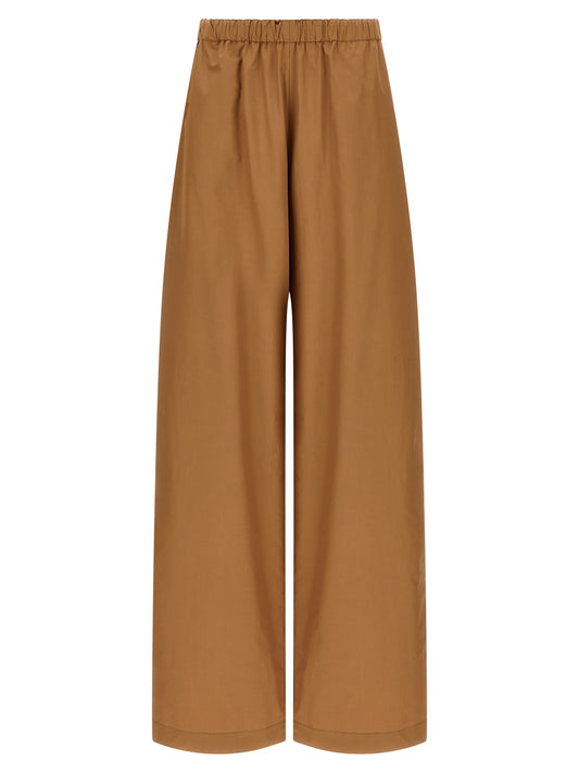 Casual Pants by Fabiana Filippi for women in cotton brown features an refined tailoring silhouette, showcasing a premium straight-leg & wide with a and long cut for a refined tailoring look.
