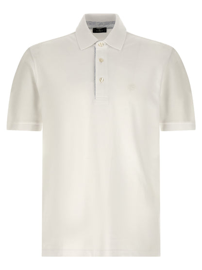 Polo Shirt by Etro for men in cotton white, floral & print features a eye catching silhouette, showcasing a refined and for a eye catching finish.