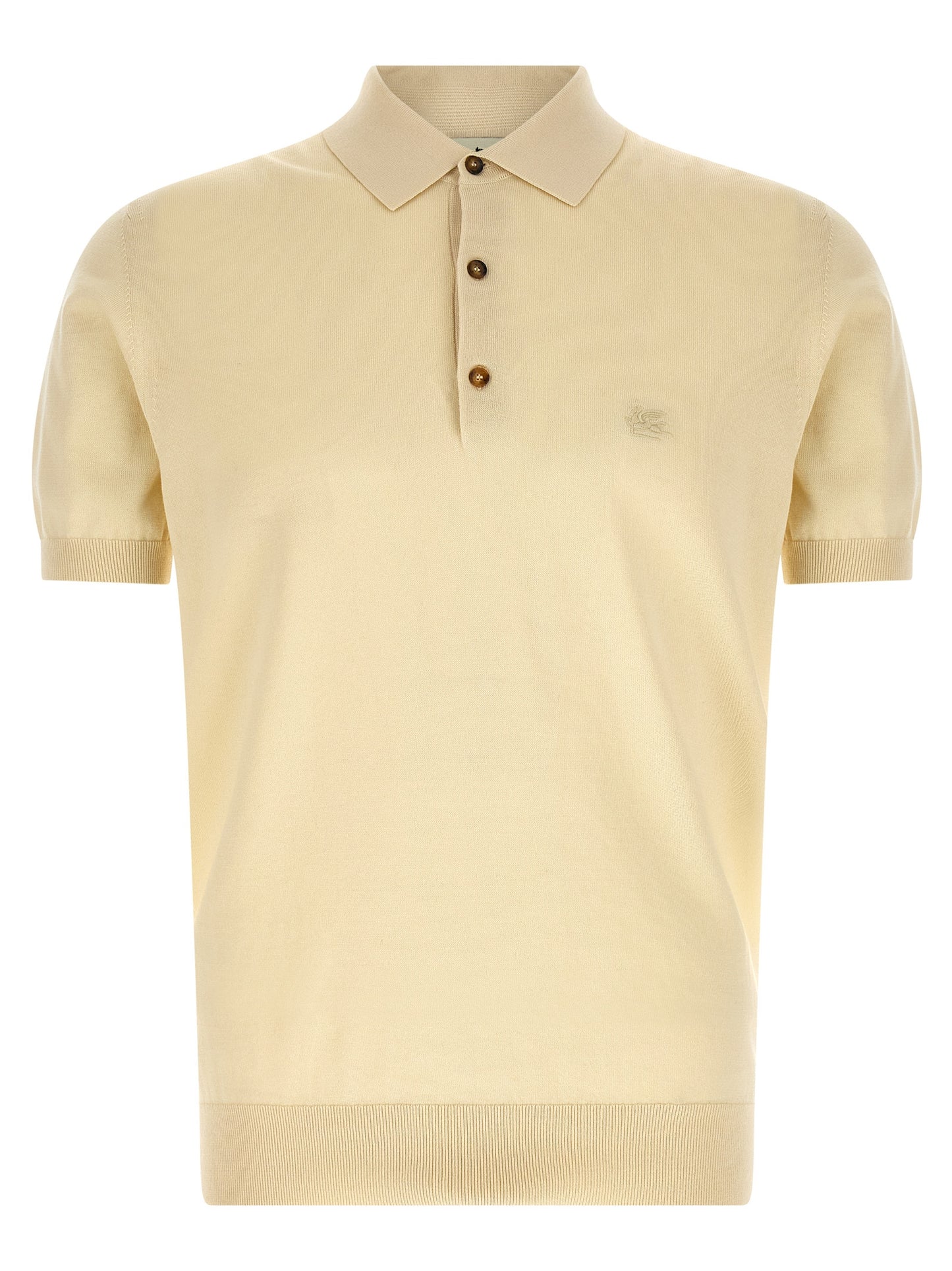 Polo Shirt by Etro for men in cotton beige presents a distinguished silhouette, showcasing a sophisticated and distinguished short-sleeve for a truly distinguished finish.