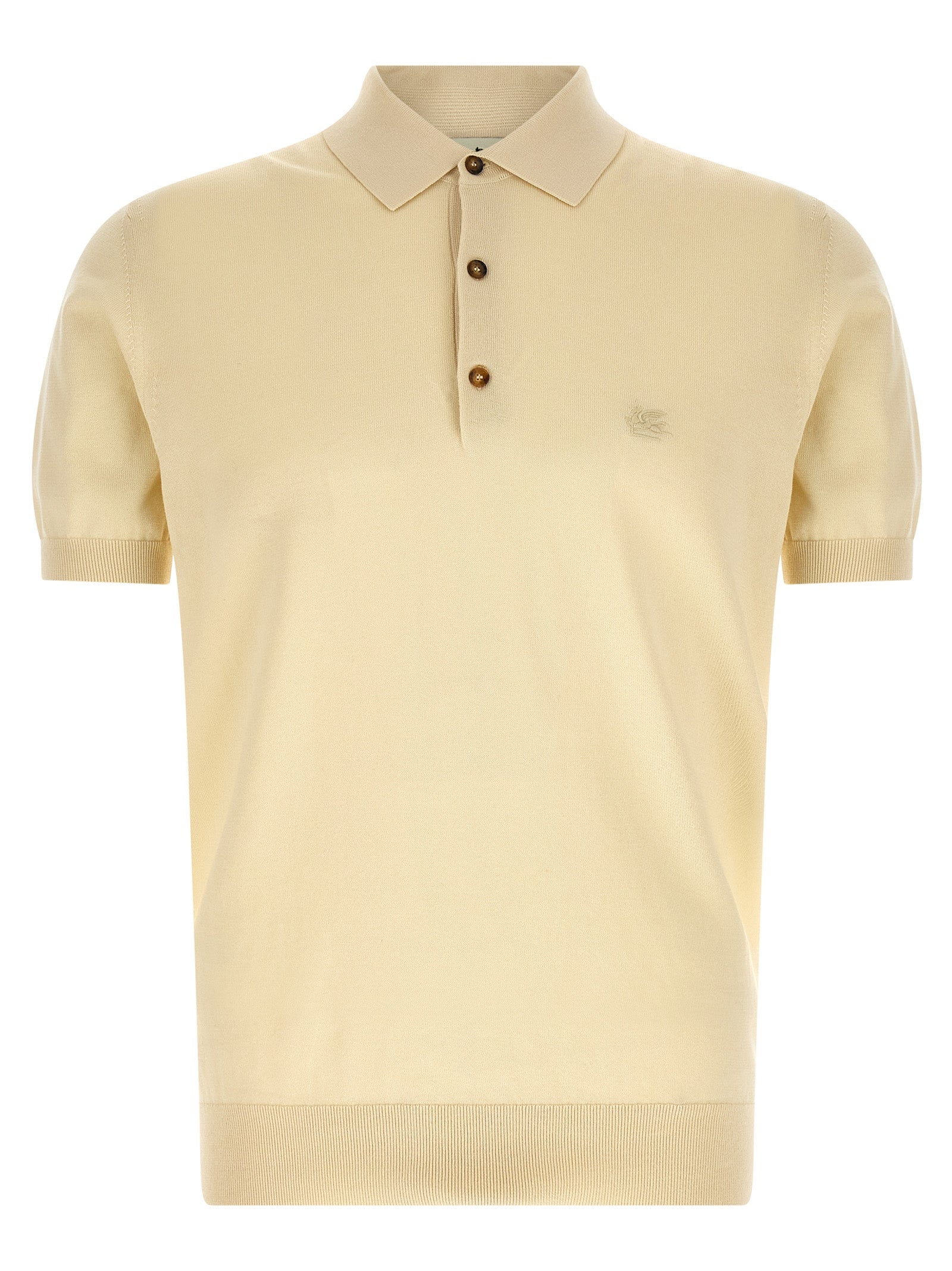 Polo Shirt by Etro for men in cotton beige presents a distinguished silhouette, showcasing a sophisticated and distinguished short-sleeve for a truly distinguished finish.