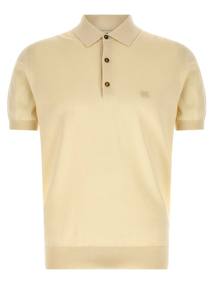 Polo Shirt by Etro for men in cotton beige presents a distinguished silhouette, showcasing a sophisticated and distinguished short-sleeve for a truly distinguished finish.