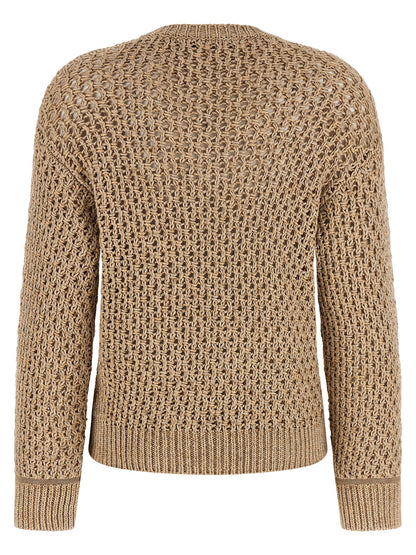 Cardigan by Fabiana Filippi for women in wool cotton & viscose brown presents a textural silhouette, artfully finished with a textural v-neck neckline and for a sophisticated, textural look.