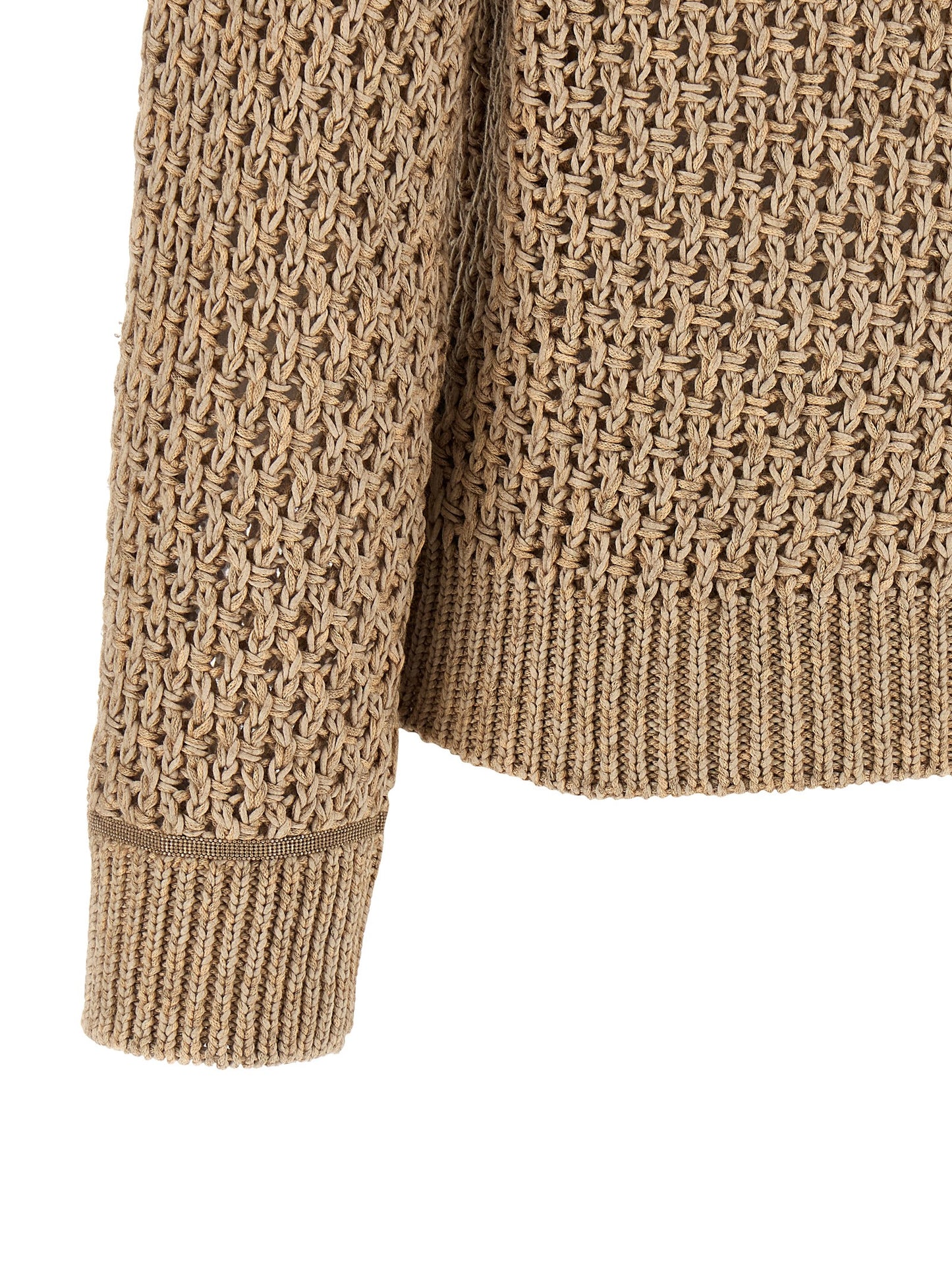 Cardigan by Fabiana Filippi for women in wool cotton & viscose brown showcases a captivating silhouette, artfully detailed with a captivating and for a truly sophisticated captivating look.