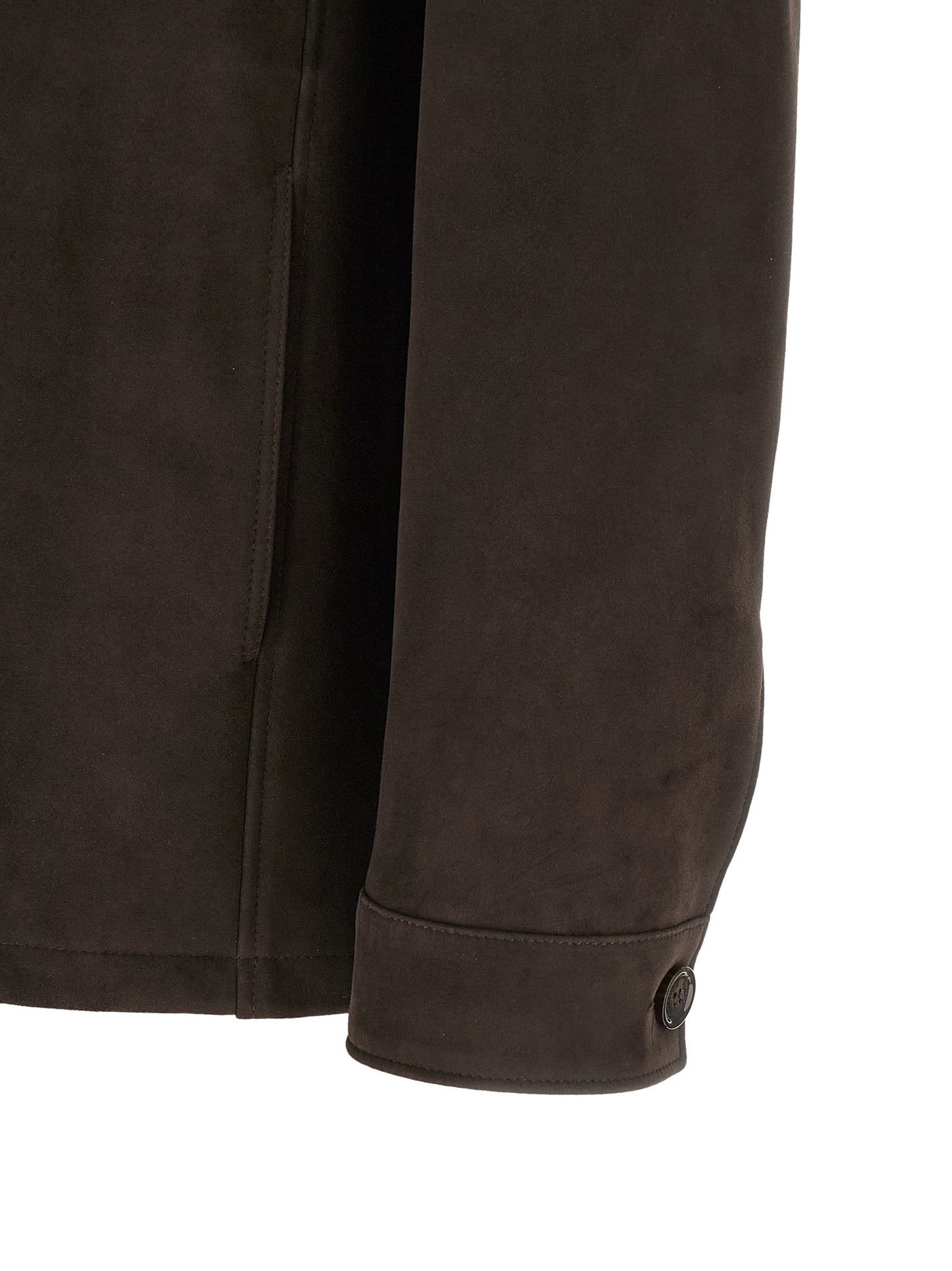 Jacket by MooRER for men in suede lamb leather brown presents a authentic silhouette, artfully detailed with a authentic and functional pockets for a premium authentic finish.