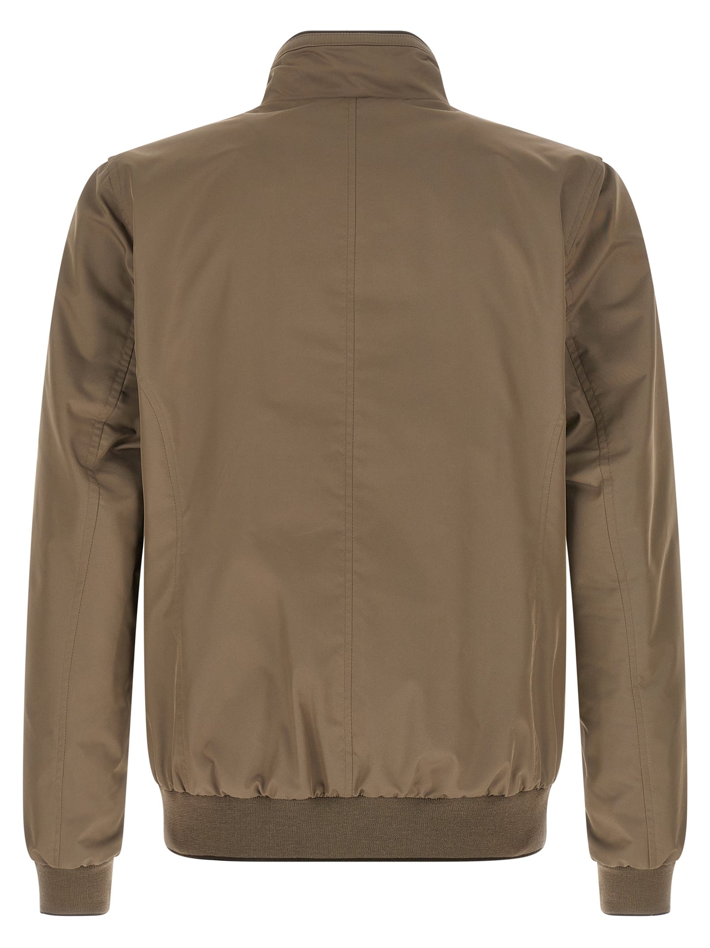 This Bomber Jacket by MooRER for men in polyester beige exhibits a edgy silhouette, meticulously detailed with functional pockets and a edgy for a edgy finish.