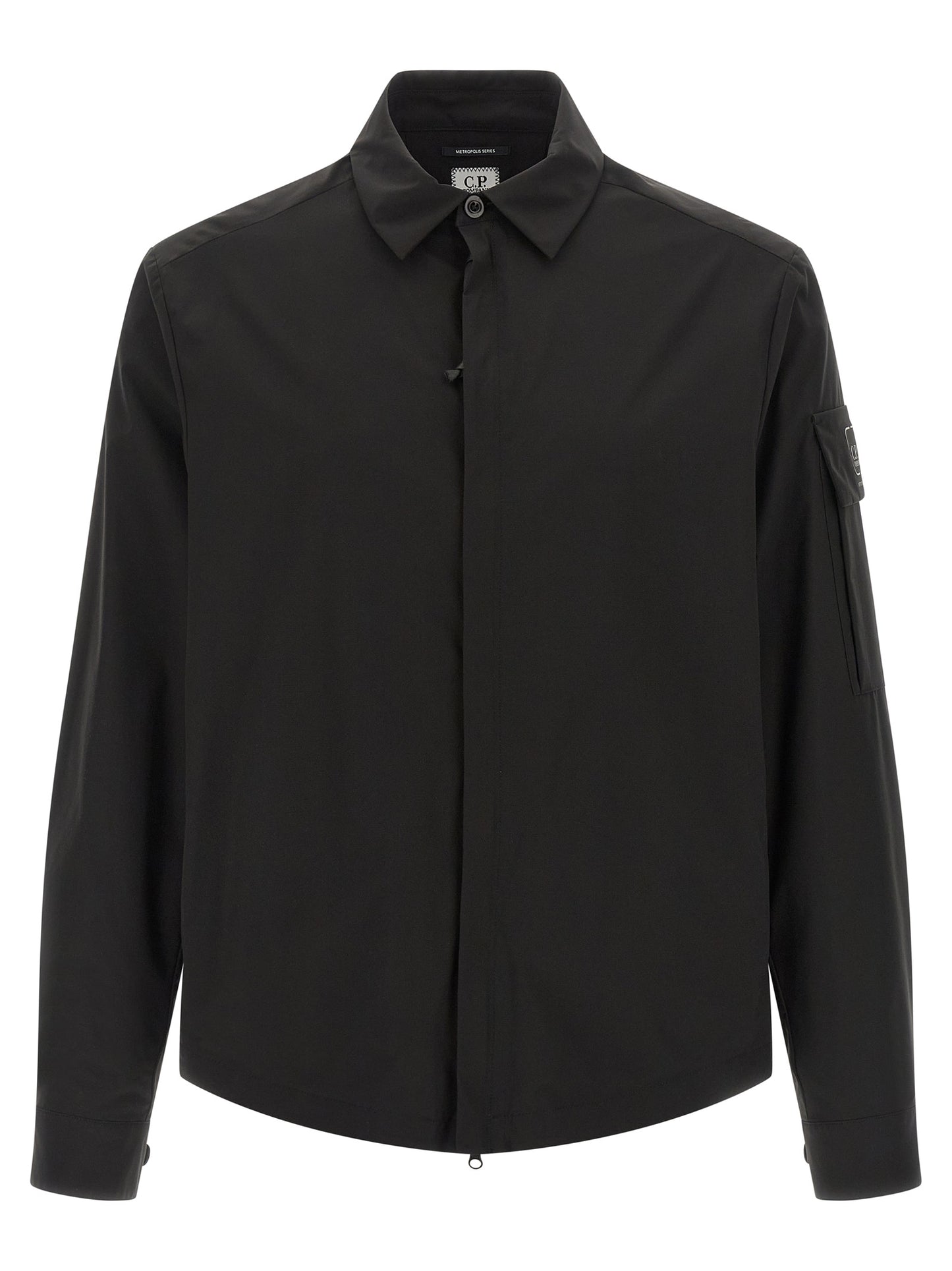 Overshirt by C.P. Company for men in polyester black, featuring a nuanced and nuanced for a sophisticated finish.