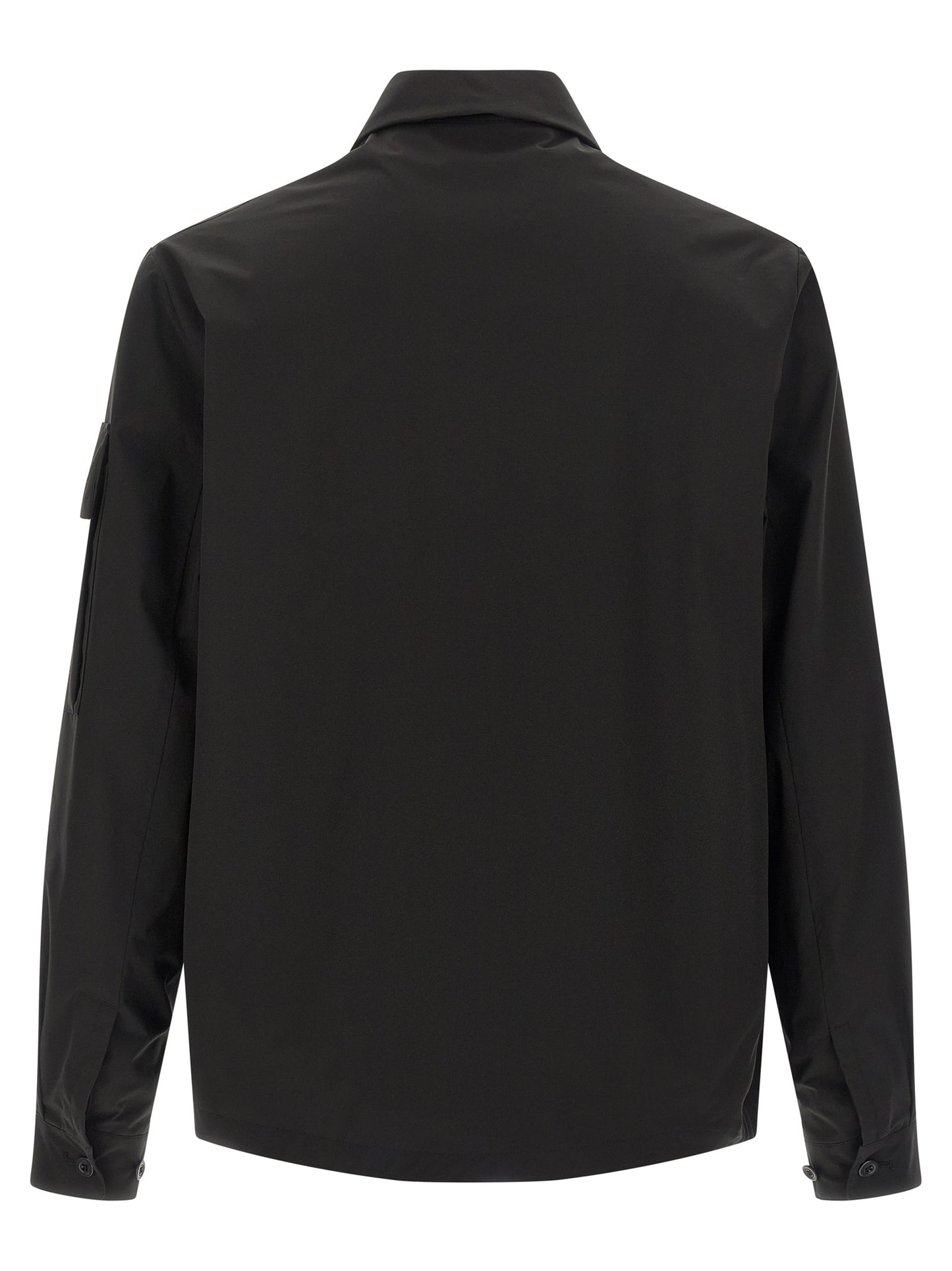 Overshirt by C.P. Company for men in polyester black features an architectural silhouette with a refined and elegant for a architectural look.