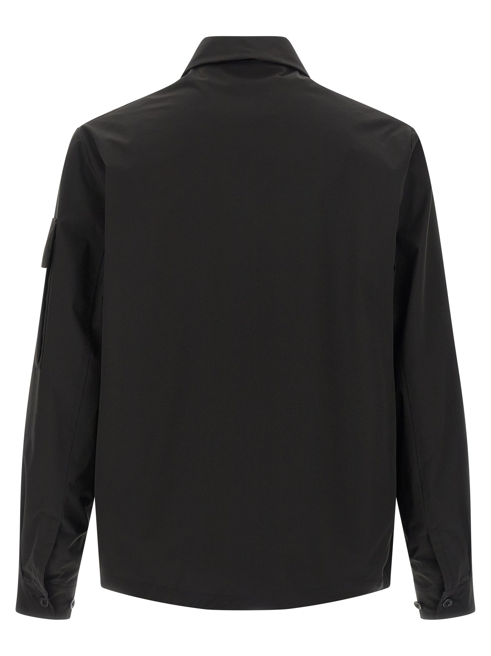Overshirt by C.P. Company for men in polyester black features an architectural silhouette with a refined and elegant for a architectural look.