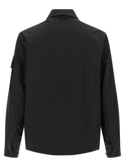 Overshirt by C.P. Company for men in polyester black features an architectural silhouette with a refined and elegant for a architectural look.