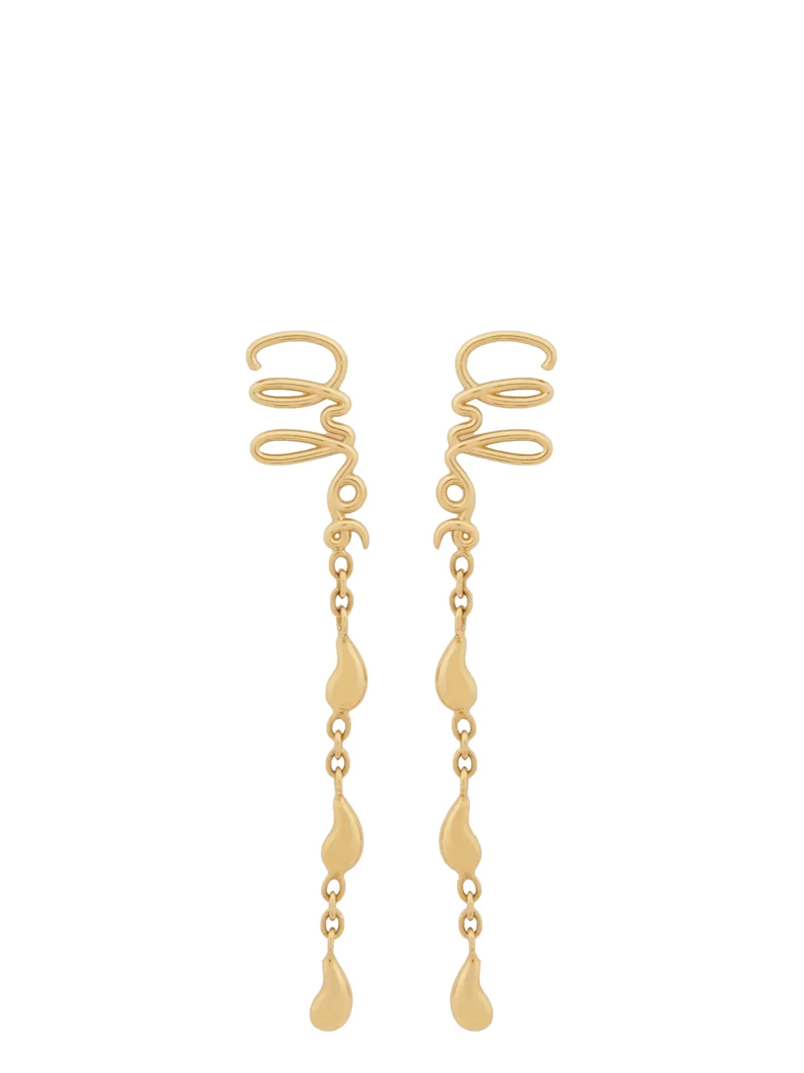 Earrings by Chloé for women in stretch cotton gold showcases a captivating silhouette, featuring an captivating from the Women's Gold Brass Earrings collection for a captivating finish.