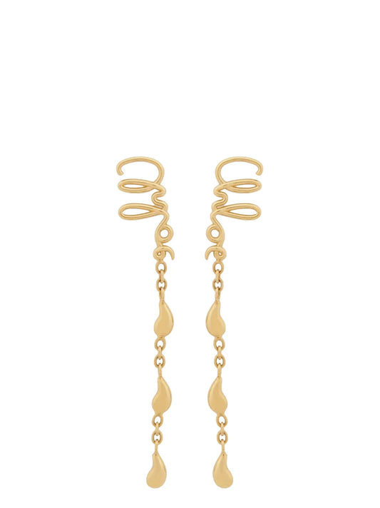 Earrings by Chloé for women in stretch cotton gold showcases a captivating silhouette, featuring an captivating from the Women's Gold Brass Earrings collection for a captivating finish.