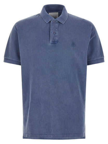 Isabel Marant Men's Short-Sleeve Cotton Polo Shirt - Blue