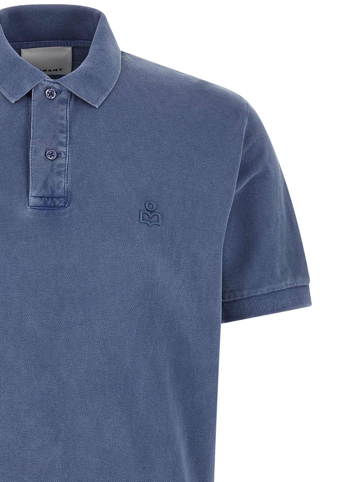 Isabel Marant Men's Short-Sleeve Cotton Polo Shirt - Blue