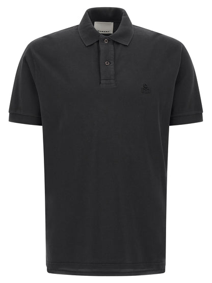 Polo Shirt by Isabel Marant for men in cotton black presents a sleek silhouette, featuring a refined and short-sleeve for a sleek finish.