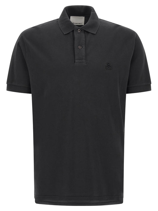 Polo Shirt by Isabel Marant for men in cotton black presents a sleek silhouette, featuring a refined and short-sleeve for a sleek finish.